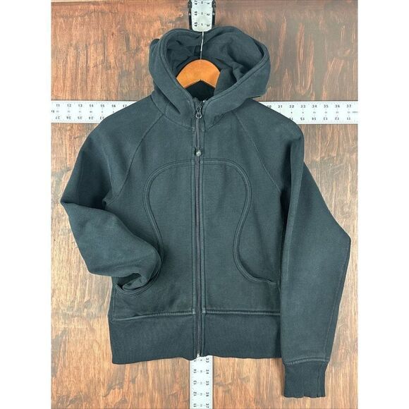 Lululemon Long Sleeve Scuba Hoodie‎ Pockets Pullover Sweater Black Women Medium - Picture 1 of 6